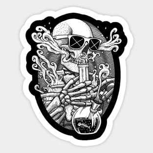 Light it up - Skeleton Stoner Sticker